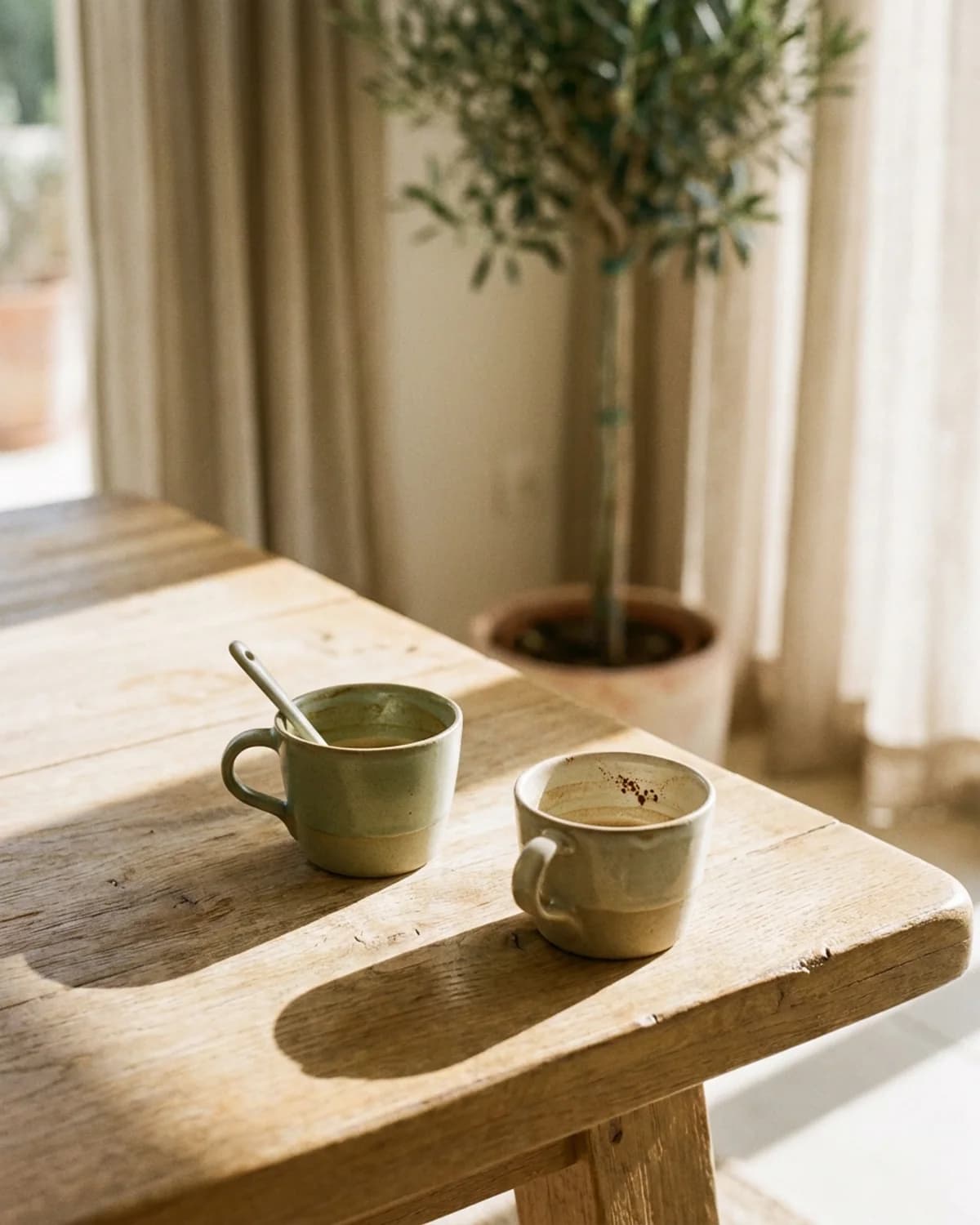 Dues tasses de cafè a mig beure
