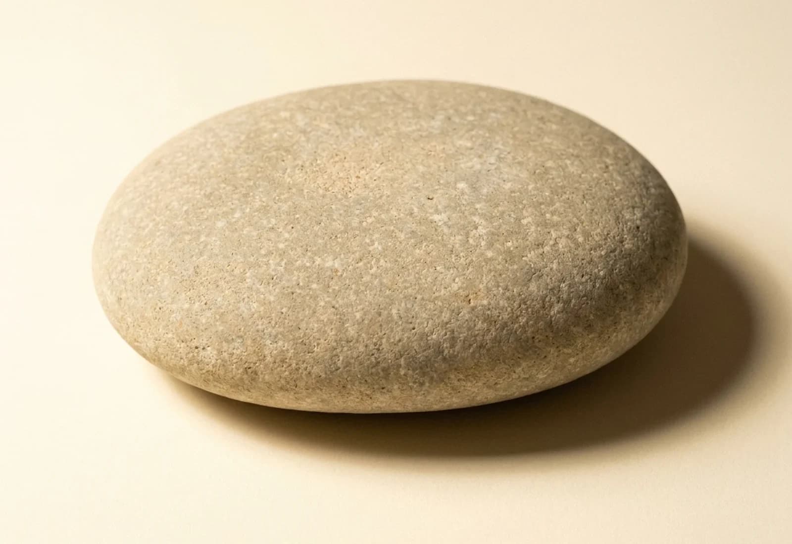 Una pedra de riu plana, polida per l’aigua amb el temps