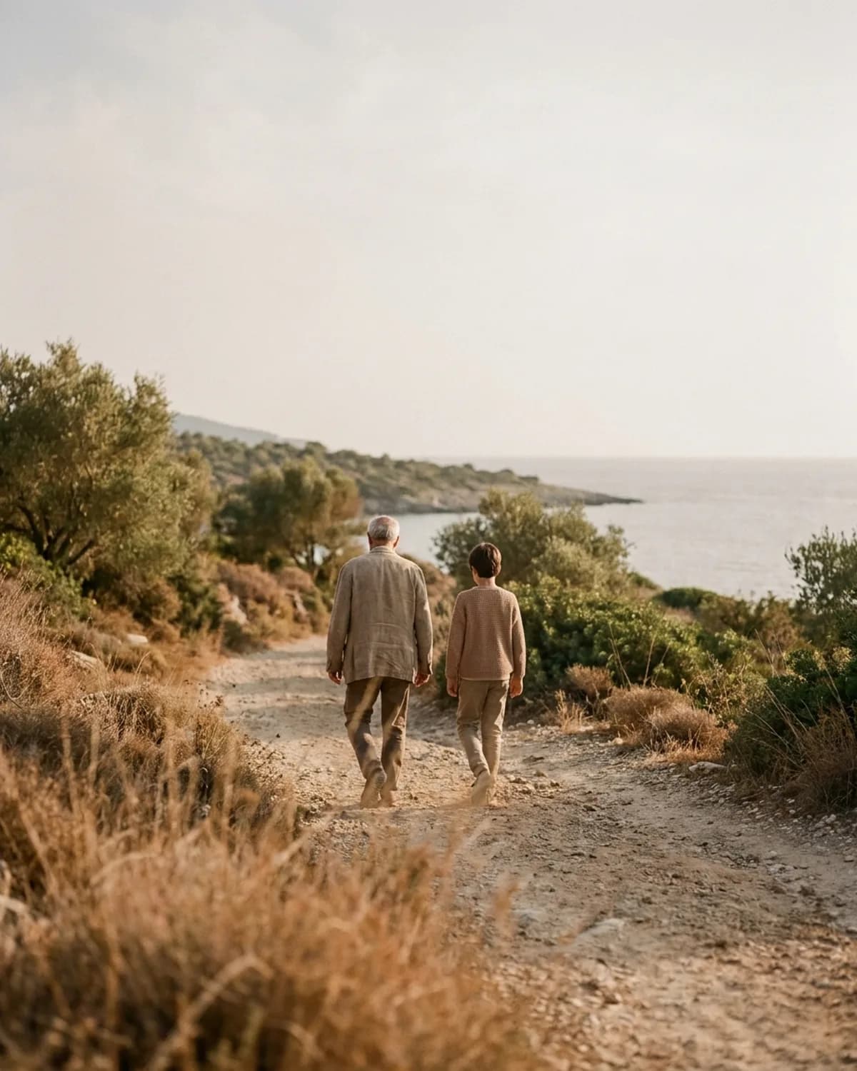 Dos generaciones caminando de espaldas, sin dramatismo.